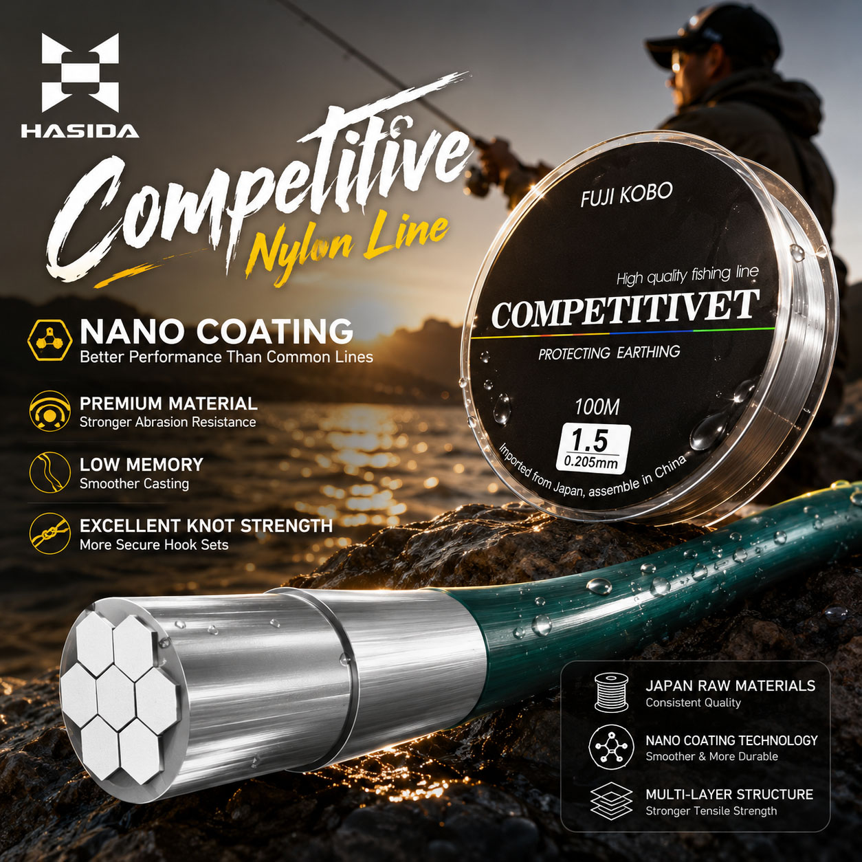 Copolymer Line - HASIDA FUJI KOBO Nylon Giapponese Importato